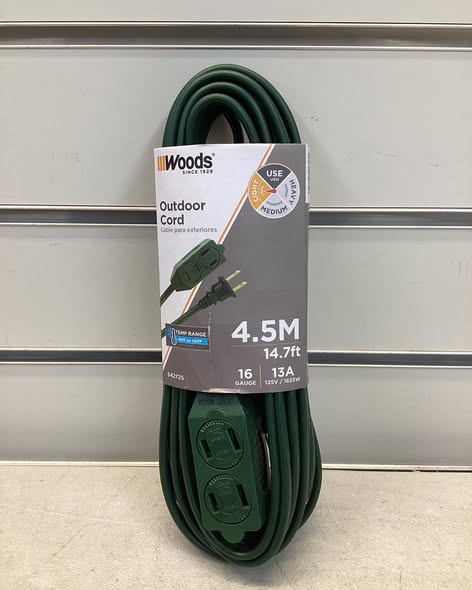Woods 14.7 ft. 16/2 SJTW Outdoor Light-Duty Extension Cord