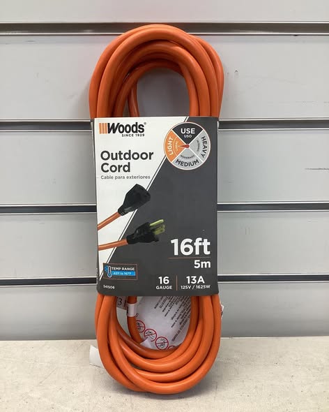 SOUTHWIRE COMPANY, LLC 541506 SJTW Power Cord 300 V, Orange 5 m L