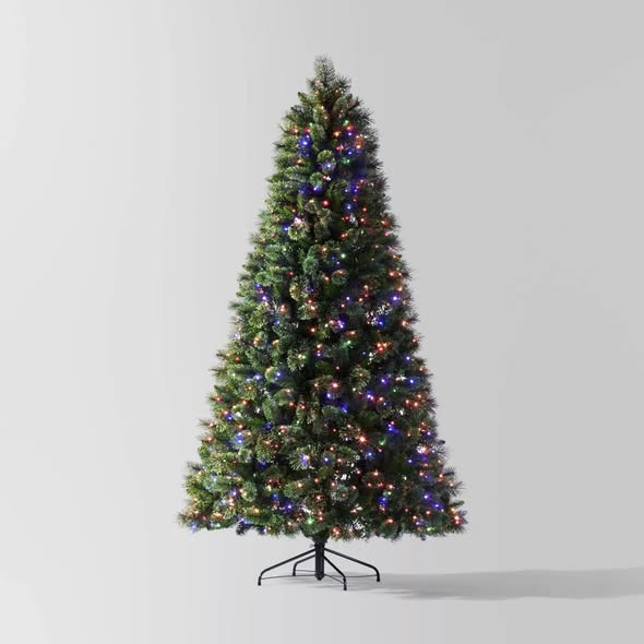 Wondershop 7.5' Pre-lit Virginia Pine Artificial Christmas Tree Dual Color Lights