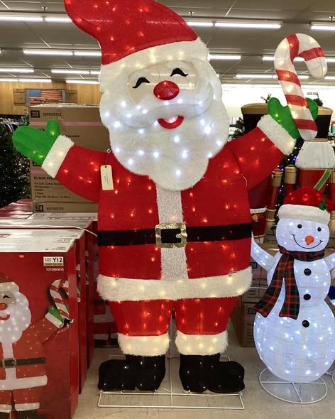 Home Accents Holiday 8 ft. Yuletide Lane Giant-Sized LED Santa with Candy Cane Holiday Yard Decoration Y12