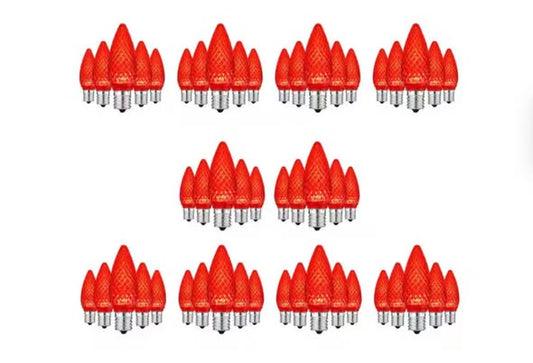 Home Accents Holiday Red Commercial Grade Shatter-Resistant Faceted C9 LED Replacement Bulbs (49-Pack)