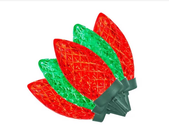 Home Accents Holiday Red and Green Commercial Grade Shatter-Resistant Faceted C9 LED Replacement Bulbs (50-Pack)
