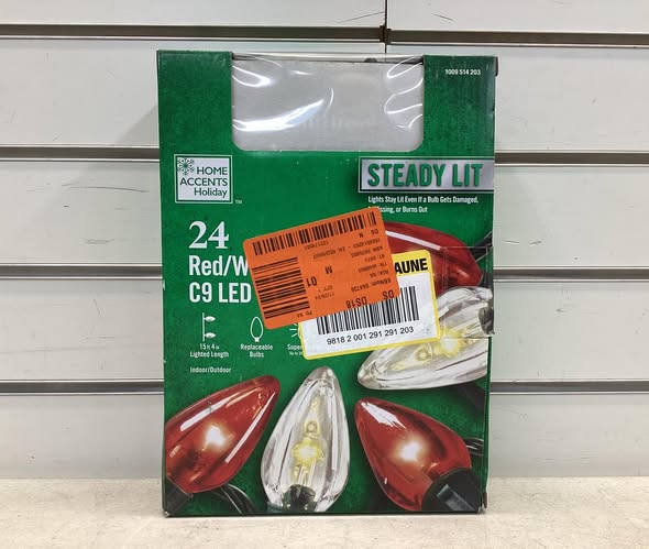 Home Accents Holiday 24 Red and Warm White Smooth Steady Lit Super Bright C9 LED String Lights