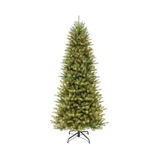 Puleo International 9 ft. Prelit Incandescent Slim Fraser Fir Artificial Christmas Tree with 800 UL Clear Lights