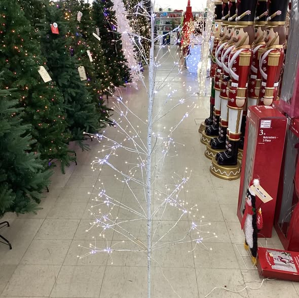 GERSON INTERNATIONAL 72 in. Tall White Electric Birch Tree with 588 Warm and Cool White LED Lights, 5 Functions