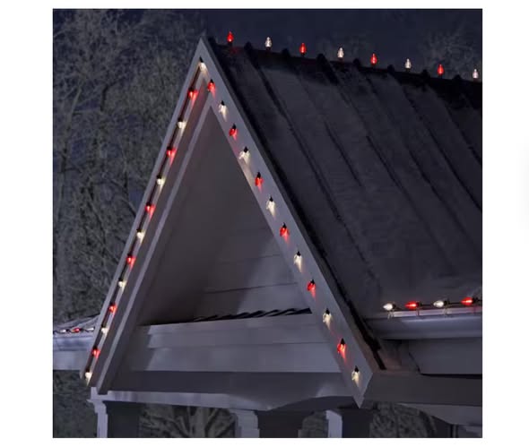 Home Accents Holiday 24 Red and Warm White Smooth Steady Lit Super Bright C9 LED String Lights