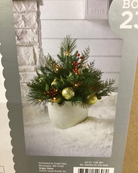 Wondershop Pot " Insert" Pre Light LED Warm White Christmas 2’ Planter Greenery