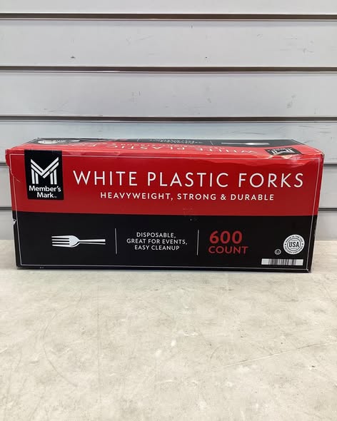 Member's Mark White Plastic Forks, Heavyweight 600 ct.