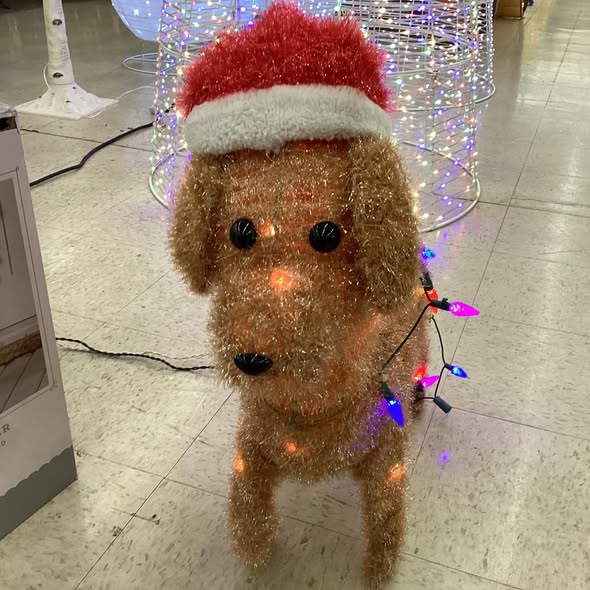 23" H Lit Christmas Incandescent Tinsel Golden Retriever Novelty Sculpture - Wondershop
