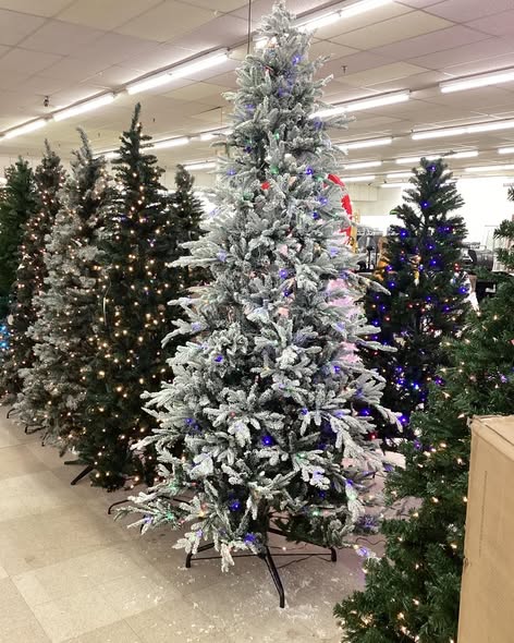 Best Choice Products - 9ft Pre-Lit Flocked Artificial Aspen Noble Fir Christmas Tree