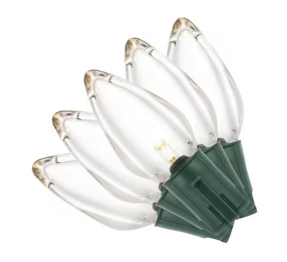 Home Accents Holiday 100 Count Warm White Steady Lit Super-Bright C9 LED Lights