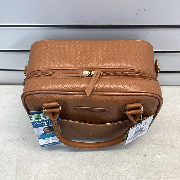 Veronica Jamison Hampton Faux Leather Lunch Tote by Arctic Zone, Lunch Bag with Food Storage & Ice Pack