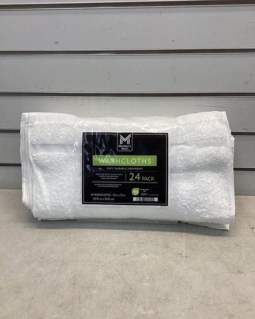 Member's Mark Commercial Hospitality Washcloths, White, 24-Pack