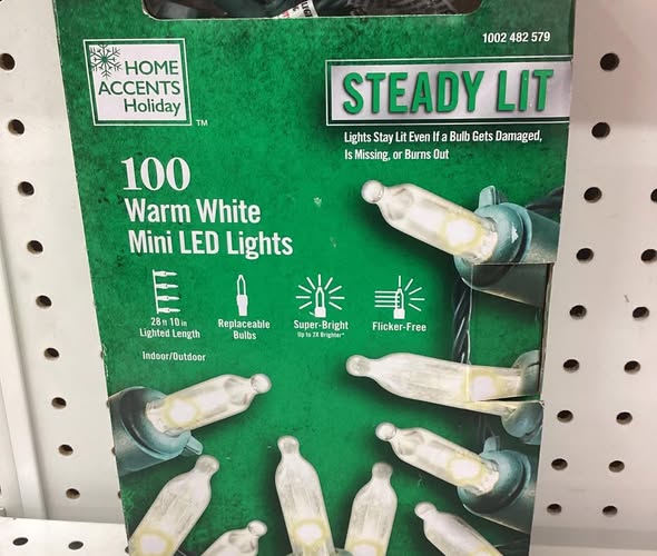 Home Accents Holiday 100 Count Warm White Steady Lit Super Bright Mini LED Lights