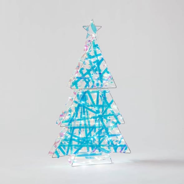 33" LED Iridescent Tree Christmas Novelty Sculpture Light - Wondershop