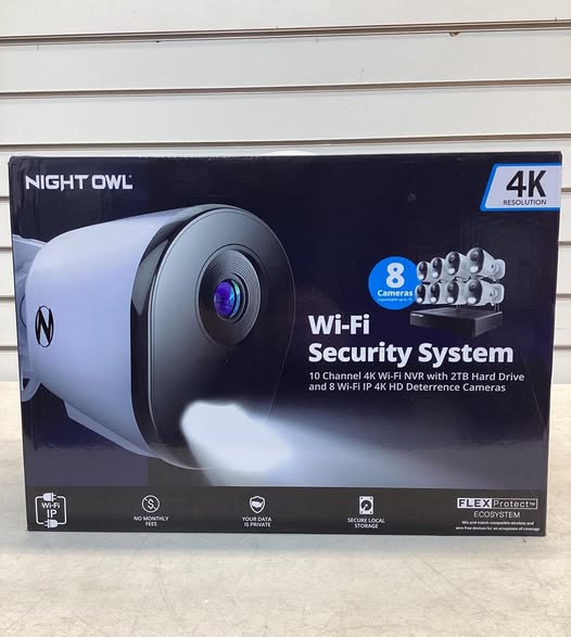 Night Owl 4K Cameras with 2TB NVR Security System, 8pk.