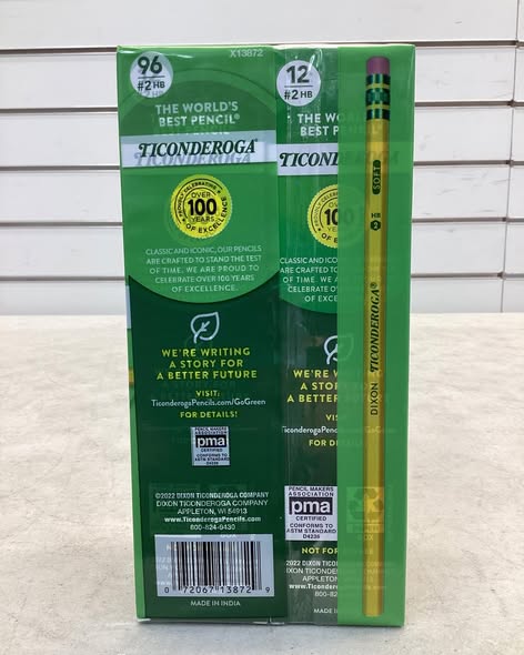 Ticonderoga Woodcase Pencil, HB #2, Yellow Barrel, 96ct.