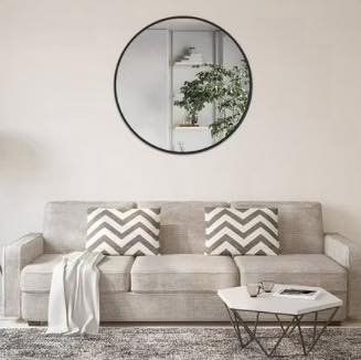Jill Zarin 36" Elegant Round Metal Wall Mirror