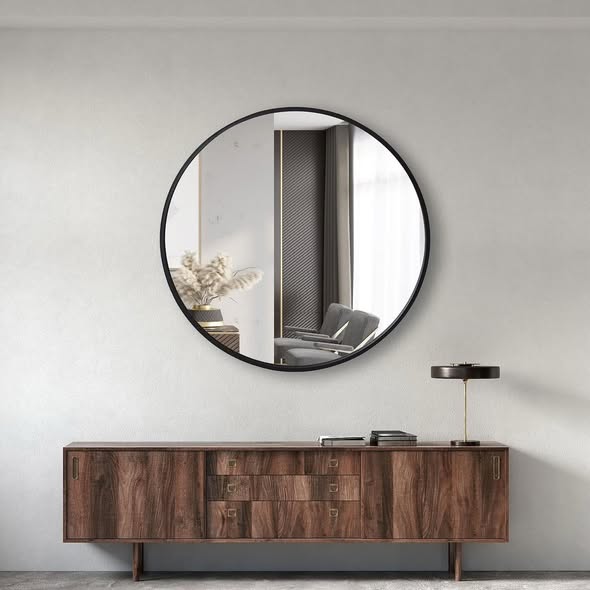 Jill Zarin 36" Elegant Round Metal Wall Mirror