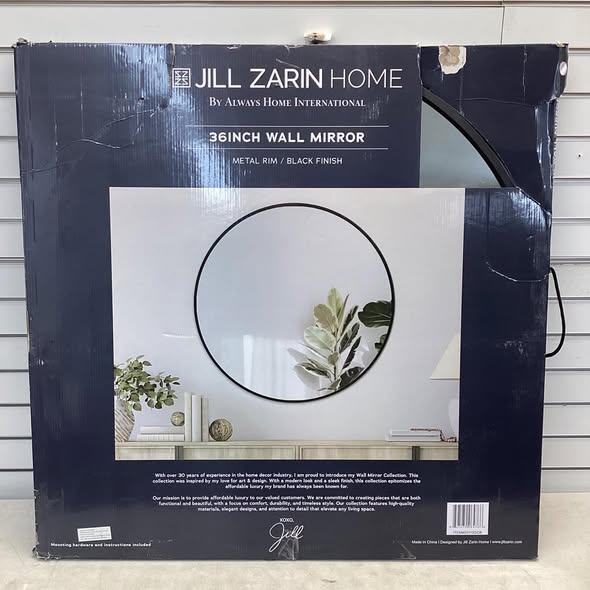 Jill Zarin 36" Elegant Round Metal Wall Mirror
