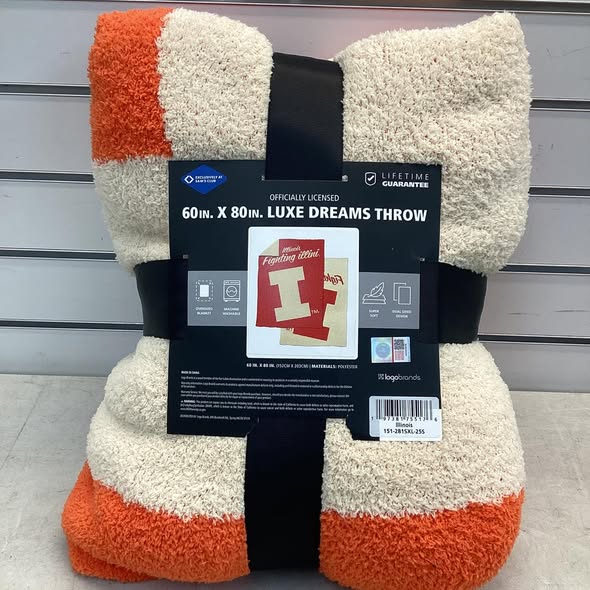 Logo Brands Illinois Fighting Illini Luxe Dreams Throw, 60" x 80"