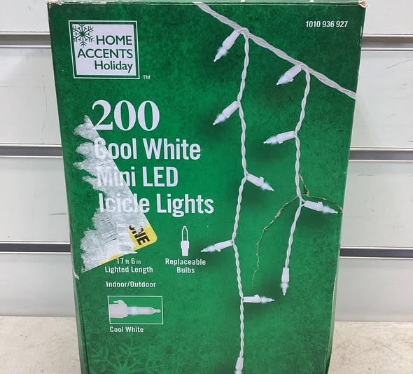 Home Accents Holiday 200 Count Cool White Mini LED Icicle Lights