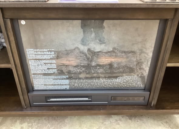 SCOTT LIVING Rosalie 54 in. Freestanding Media Console Wooden Electric Fireplace in Warm Brown Birch