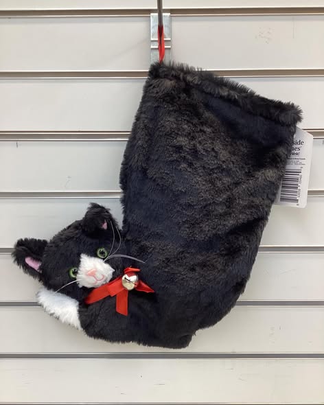Pronk! Black & White Tuxedo Decorative Cat Christmas Stocking
