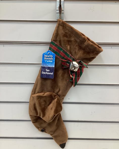 Pronk! Tan Dachshund Hearth Hound Decorative Dog Christmas Stocking