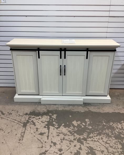 Home Decorators Collection Kerrington 60 in. W Freestanding Media Console Electric Fireplace TV Stand in Weathered Ivory