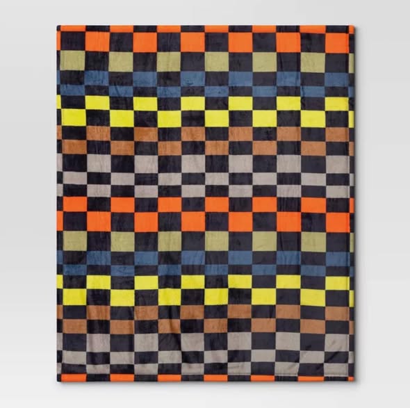 Novelty Recycled Printed Plush Throw Squares