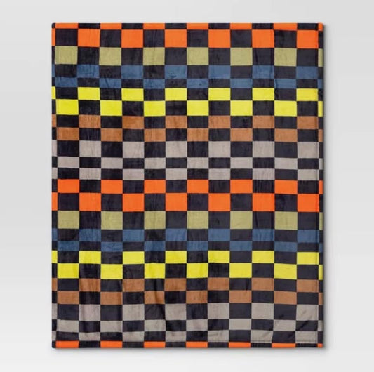 Novelty Recycled Printed Plush Throw Squares