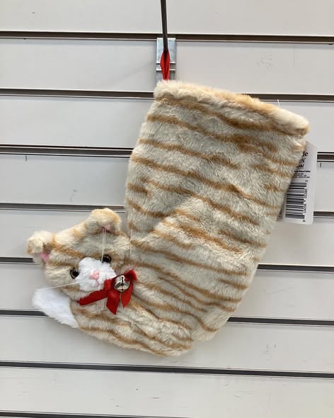 Pronk! Orange Striped Tabby Decorative Cat Christmas Stocking