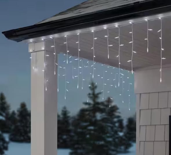 Home Accents Holiday 200 Count Cool White Mini LED Icicle Lights ...