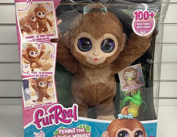 furReal Peanut the Playful Monkey Interactive Toy: FurReal Friends, Polyester Stuffed Zoo Animal
