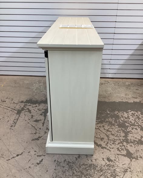 Home Decorators Collection Kerrington 60 in. W Freestanding Media Console Electric Fireplace TV Stand in Weathered Ivory