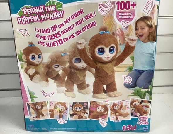 furReal Peanut the Playful Monkey Interactive Toy: FurReal Friends, Polyester Stuffed Zoo Animal