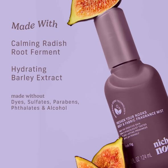 Niches & Nooks Intimate pH Balanced Body Spray & Fabric Fragrance Mist - Fresh Fig - 4.2 fl oz