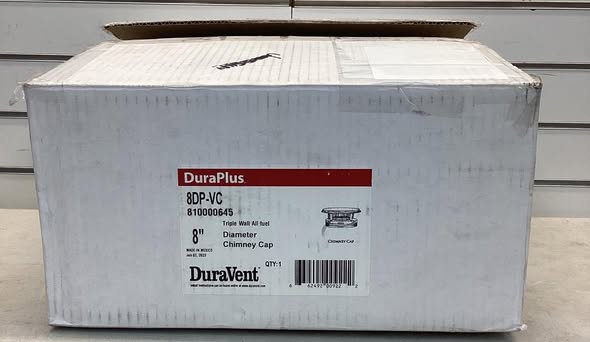 Duravent, 8in. Diameter Chimney Cap, Included