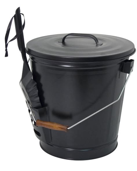 Open Hearth Fireplace Ash Bucket with Shovel