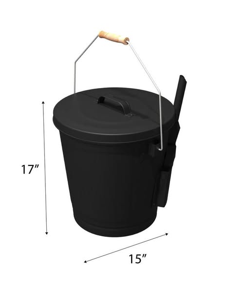 Open Hearth Fireplace Ash Bucket with Shovel