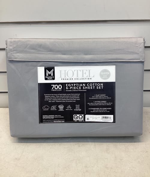 Member’s Mark Hotel Premier Collection 700-Thread-Count Solid Egyptian Cotton Sheet Set Queen Size
