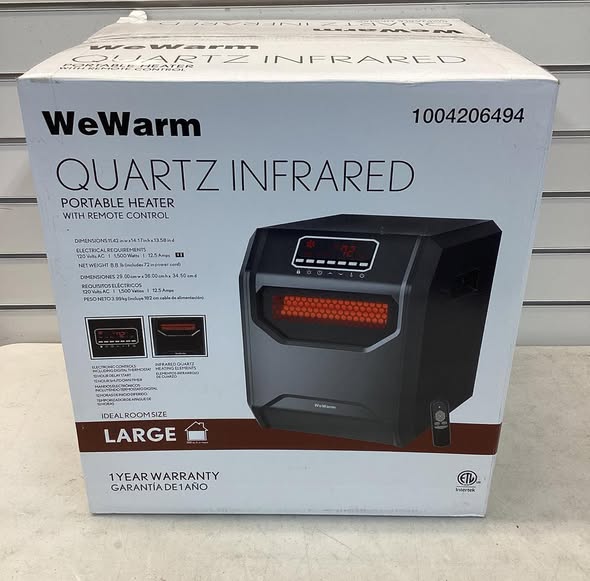 WeWarm 1500 W Electric Cabinet Infrared Space Heater with Remote Control
