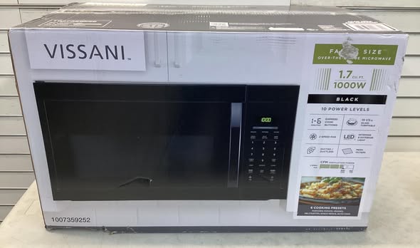 Vissani 1.7 cu. ft. 1000-Watt Over the Range Microwave in Black