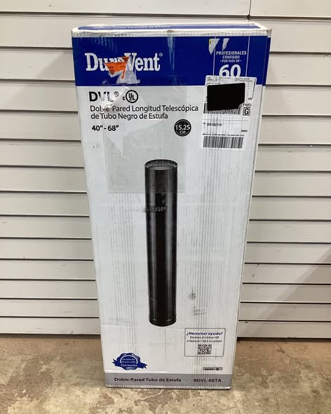 DuraVent Model DVL Double Wall Stove Pipe 6in. Diameter x 40in. to 68in. Telescoping Stove Pipe Length