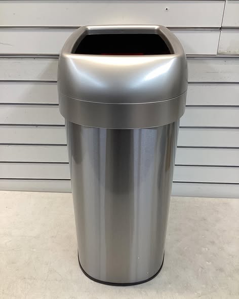 iTouchless 13 Gal. Stainless Steel Oval Metal Household Trash Can with Open Top, and Dual Odor Filters