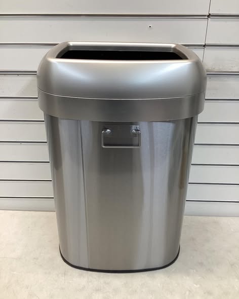 iTouchless 13 Gal. Stainless Steel Oval Metal Household Trash Can with Open Top, and Dual Odor Filters