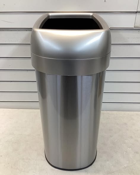 iTouchless 13 Gal. Stainless Steel Oval Metal Household Trash Can with Open Top, and Dual Odor Filters