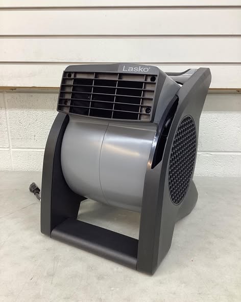 Lasko Pivoting 11.2 in. 3 Speed High Velocity Blower Fan for Home, Job Site in Gray, 375 CFM, 2 120V Outlets, Circuit Breaker