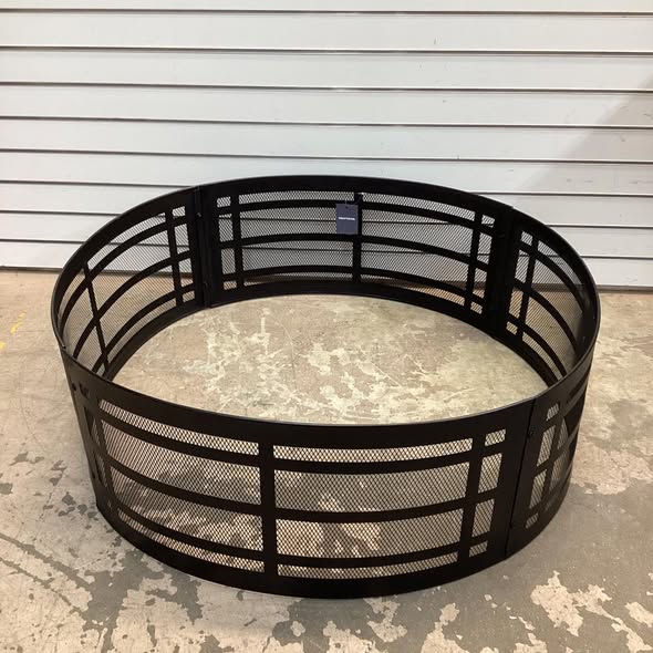 36 in. Metal Wood Burning Outdoor Fire Pit Ring Round Lattice Campfire Ring for Outdoor Camping